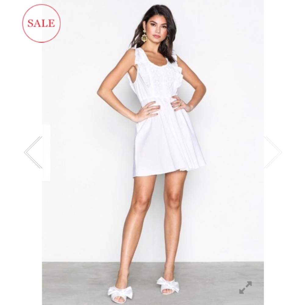 Free People White Half Moon Smocked Mini Dress - Picture 4 of 8